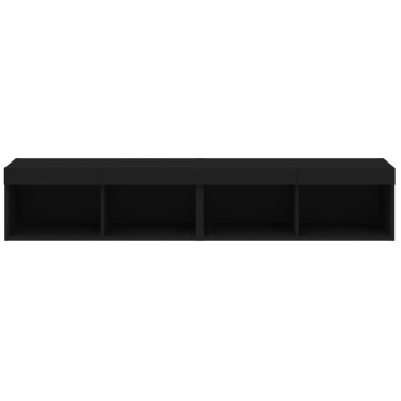 vidaXL Έπιπλα Τηλεόρασης με LED 2 τεμ. Μαύρα 80x30x30cm