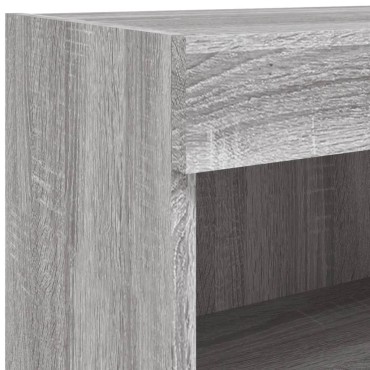 vidaXL Έπιπλα Τηλεόρασης με LED 2 τεμ. Γκρι Sonoma 80x30x30cm
