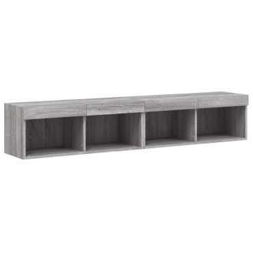 vidaXL Έπιπλα Τηλεόρασης με LED 2 τεμ. Γκρι Sonoma 80x30x30cm