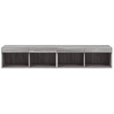 vidaXL Έπιπλα Τηλεόρασης με LED 2 τεμ. Γκρι Sonoma 80x30x30cm