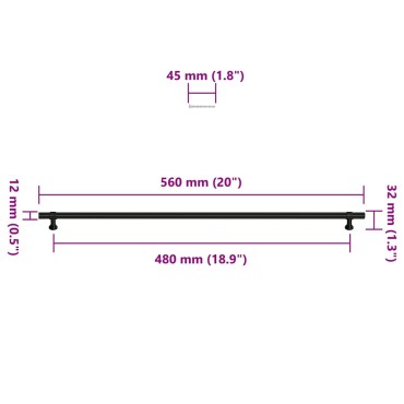 vidaXL Λαβές Ντουλαπιών 5 τεμ. Μαύρες 480 χιλ. από Ανοξείδωτο Ατσάλι