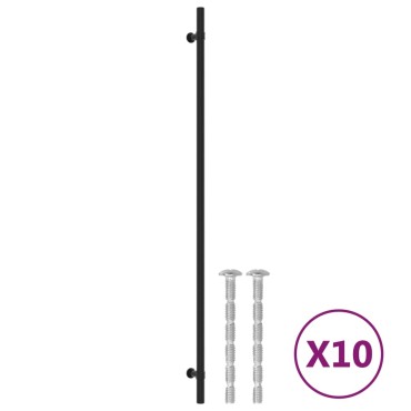 vidaXL Λαβές Ντουλαπιών 10 τεμ. Μαύρες 480 χιλ. από Ανοξείδωτο Ατσάλι