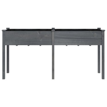 vidaXL Γλάστρα με Επένδυση Γκρι 161x45x76 εκ. από Μασίφ Ξύλο Ελάτης