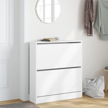 vidaXL Παπουτσοθήκη Λευκή 80x21x87,5cm από Επεξεργασμένο Ξύλο