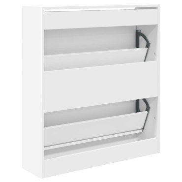 vidaXL Παπουτσοθήκη Λευκή 80x21x87,5cm από Επεξεργασμένο Ξύλο
