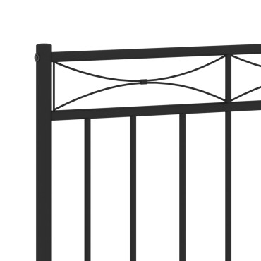 vidaXL Κεφαλάρι Μαύρο Μεταλλικό 146x3x91cm 1 τεμ.