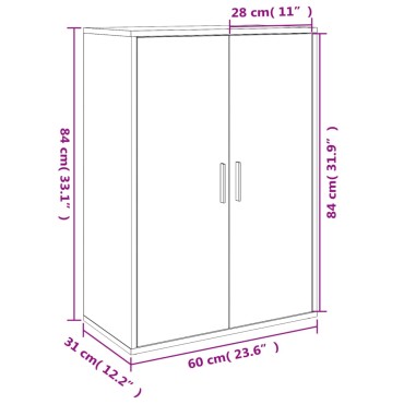 vidaXL Συρταριέρα Sonoma Δρυς 60x31x84cm Επεξεργασμένο Ξύλο 1 τεμ.
