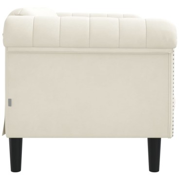 vidaXL Καναπές Διθέσιος Κρεμ από Βελούδο 182x77x74cm 1 τεμ.
