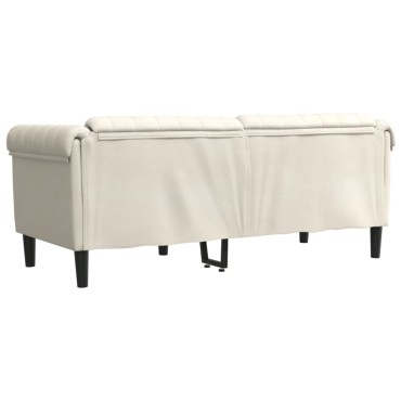 vidaXL Καναπές Διθέσιος Κρεμ από Βελούδο 182x77x74cm 1 τεμ.