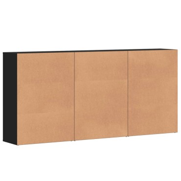 vidaXL Βοηθητικά Ντουλάπια 3 τεμ. Μαύρη 60x31x84cm Επεξεργ. Ξύλο