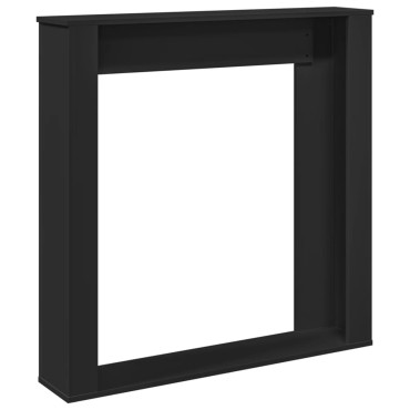 vidaXL Πλαίσιο Τζακιού Μαύρο 100x20x100 εκ. από Επεξ. Ξύλο