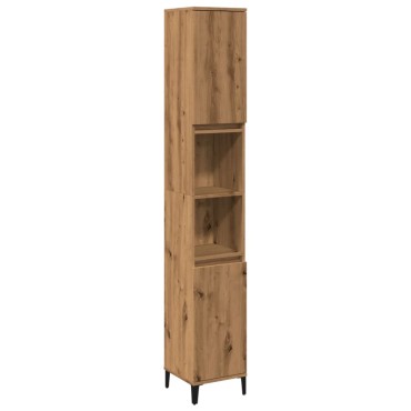 vidaXL Ντουλάπι μπάνιου Δρυς τεχνίτης 30x30x190cm Κατασκευασμένο ξύλο 1 τεμ.
