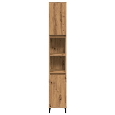 vidaXL Ντουλάπι μπάνιου Δρυς τεχνίτης 30x30x190cm Κατασκευασμένο ξύλο 1 τεμ.