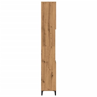 vidaXL Ντουλάπι μπάνιου Δρυς τεχνίτης 30x30x190cm Κατασκευασμένο ξύλο 1 τεμ.