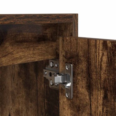 vidaXL Κομοδίνο Επιτοίχιο Καπνιστή Δρυς 38x34x40cm 1 τεμ.