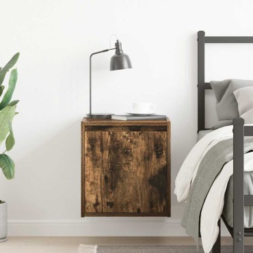 vidaXL Κομοδίνο Επιτοίχιο Καπνιστή Δρυς 38x34x40cm 1 τεμ.