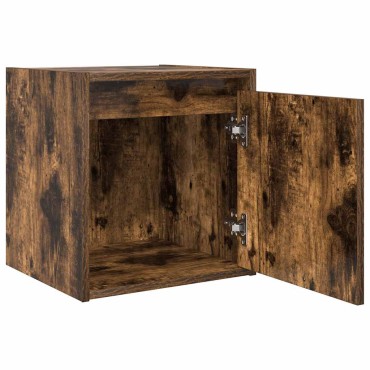 vidaXL Κομοδίνο Επιτοίχιο Καπνιστή Δρυς 38x34x40cm 1 τεμ.