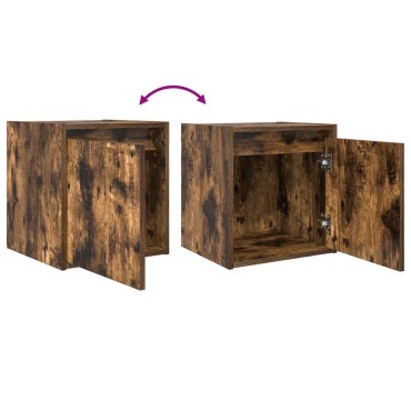 vidaXL Κομοδίνο Επιτοίχιο Καπνιστή Δρυς 38x34x40cm 1 τεμ.