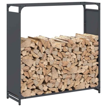 vidaXL Ράφι για καυσόξυλα Ανθρακί 90x28x90 cm Ατσάλι ψυχρής έλασης