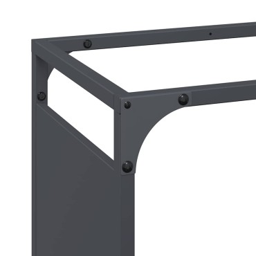 vidaXL Ράφι για καυσόξυλα Ανθρακί 90x28x90 cm Ατσάλι ψυχρής έλασης