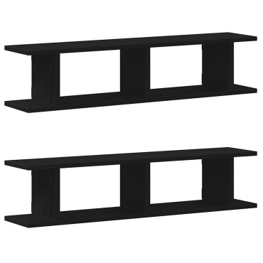 vidaXL Ραφιέρες Τοίχου 2 τεμ. 90x18x20cm Επεξεργασμένο Ξύλο