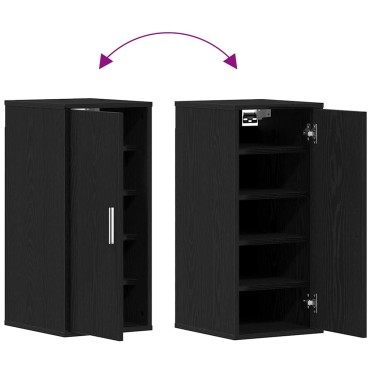 vidaXL Παπουτσοθήκη Μαύρη βελανιδιά 32x35x70cm Επεξεργασμένο Ξύλο