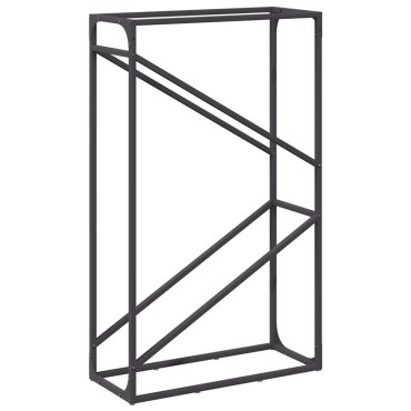vidaXL Ράφι για καυσόξυλα Μαύρο 60x25x100 εκ. Ατσάλι ψυχρής έλασης