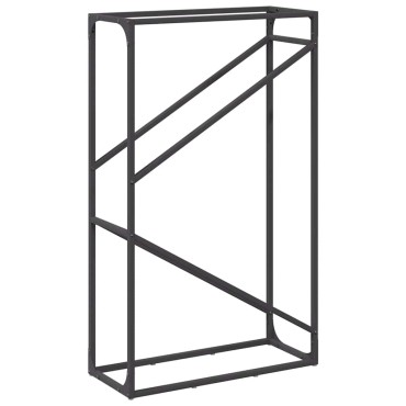vidaXL Ράφι για καυσόξυλα Μαύρο 60x25x100 εκ. Ατσάλι ψυχρής έλασης