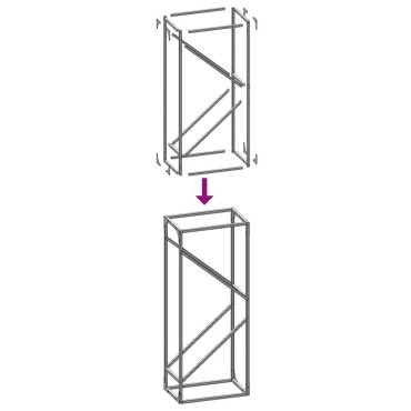 vidaXL Ράφι για καυσόξυλα Ανθρακί 40x25x100 εκ. Ατσάλι ψυχρής έλασης