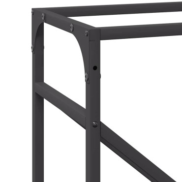 vidaXL Ράφι για καυσόξυλα Μαύρο 40x25x100 εκ. Ατσάλι ψυχρής έλασης