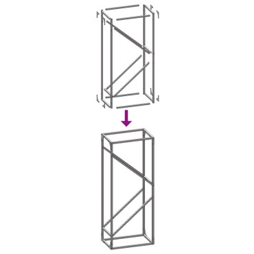 vidaXL Ράφι για καυσόξυλα Μαύρο 40x25x100 εκ. Ατσάλι ψυχρής έλασης