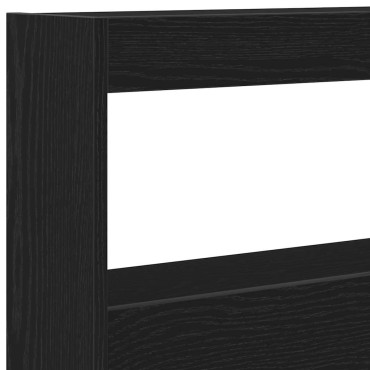 vidaXL Κεφαλάρι με Αποθηκευτικό Χώρο & LED Μαύρο Δρυς 180x17x102cm 1 τεμ.