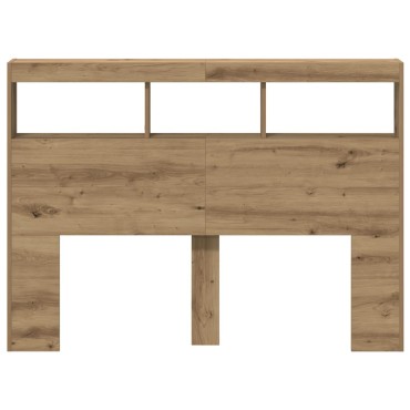 vidaXL Κεφαλάρι με Αποθηκευτικό Χώρο & LED Artisan Δρυς 140x17x102cm 1 τεμ.
