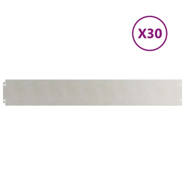 vidaXL Περιφράξεις γκαζόν 30 τεμάχια 15x103 cm από ανοξείδωτο ατσάλι