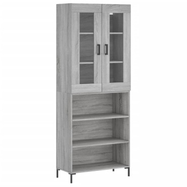 vidaXL Ντουλάπι Γκρι Sonoma 69,5x34x180cm Επεξεργασμένο Ξύλο 1 τεμ.