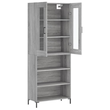 vidaXL Ντουλάπι Γκρι Sonoma 69,5x34x180cm Επεξεργασμένο Ξύλο 1 τεμ.