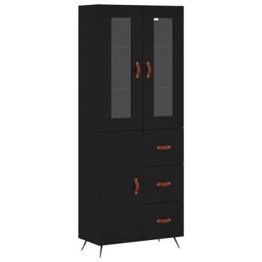 vidaXL Ντουλάπι Μαύρο 69,5x34x180cm από Επεξεργασμένο Ξύλο 1 τεμ.