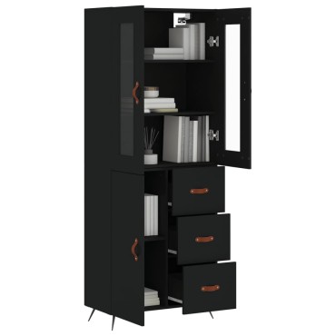 vidaXL Ντουλάπι Μαύρο 69,5x34x180cm από Επεξεργασμένο Ξύλο 1 τεμ.