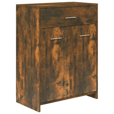 vidaXL Ντουλάπι Μπάνιου Καπνιστή Δρυς 60x33x80cm Επεξεργασμένο Ξύλο