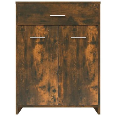 vidaXL Ντουλάπι Μπάνιου Καπνιστή Δρυς 60x33x80cm Επεξεργασμένο Ξύλο