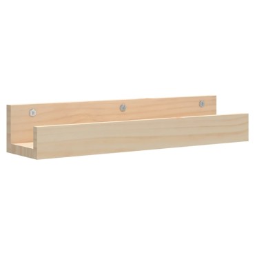 vidaXL Ράφια Τοίχου 2 τεμ. 50x12x9cm από Μασίφ Ξύλο Πεύκου