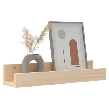 vidaXL Ράφια Τοίχου 2 τεμ. 50x12x9cm από Μασίφ Ξύλο Πεύκου