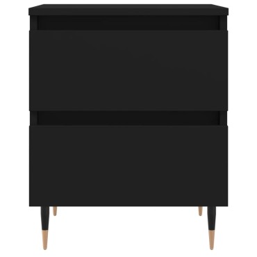 vidaXL Κομοδίνα 2 τεμ. Μαύρα 40x35x50cm από Επεξεργασμένο Ξύλο