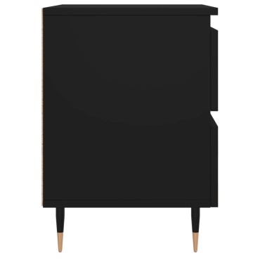 vidaXL Κομοδίνα 2 τεμ. Μαύρα 40x35x50cm από Επεξεργασμένο Ξύλο