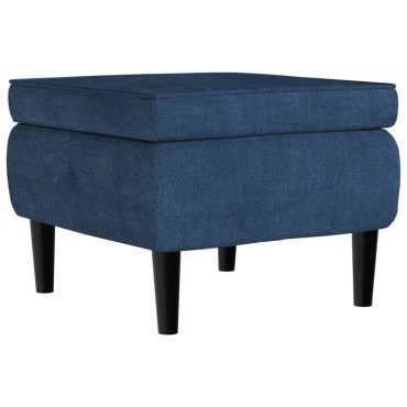 vidaXL Πολυθρόνα Μπλε Βελούδινη με Σκαμπό 78x90x96,5cm 1 τεμ.
