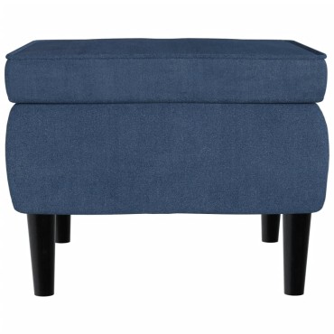 vidaXL Πολυθρόνα Μπλε Βελούδινη με Σκαμπό 78x90x96,5cm 1 τεμ.