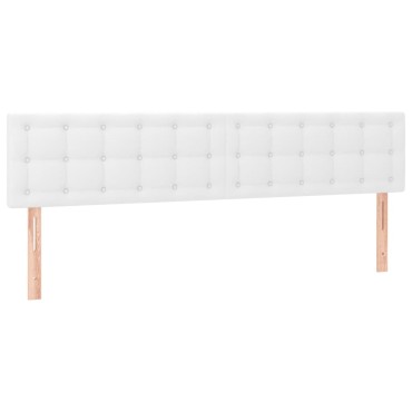 vidaXL Κεφαλάρι Κρεβατιού LED Λευκό 180x5x78/88cm Συνθετ. Δέρμα 1 τεμ.