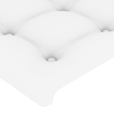 vidaXL Κεφαλάρι Κρεβατιού LED Λευκό 180x5x78/88cm Συνθετ. Δέρμα 1 τεμ.