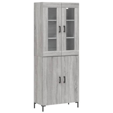 vidaXL Ντουλάπι Γκρι Sonoma 69,5x34x180cm Επεξεργασμένο Ξύλο 1 τεμ.