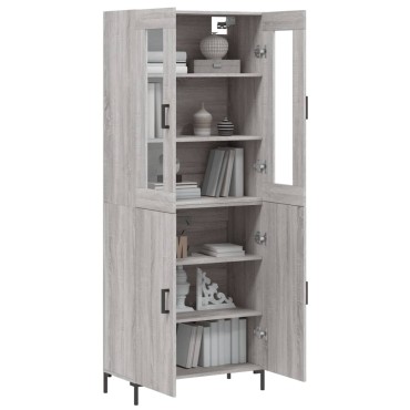 vidaXL Ντουλάπι Γκρι Sonoma 69,5x34x180cm Επεξεργασμένο Ξύλο 1 τεμ.